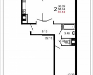 2-комнатная квартира площадью 61.1 кв.м, Шестая, 15 | цена 4 049 272 руб. | www.metrprice.ru