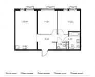 2-комнатная квартира площадью 60.22 кв.м, Складочная ул, 6к1 | цена 11 640 526 руб. | www.metrprice.ru
