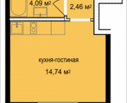1-комнатная квартира площадью 22.49 кв.м, Октябрьская, корп.4 | цена 2 273 082 руб. | www.metrprice.ru