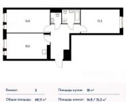 2-комнатная квартира площадью 68 кв.м, Березовая аллея, 19 | цена 11 176 851 руб. | www.metrprice.ru