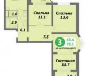 3-комнатная квартира площадью 75 кв.м в ЖК "Вершинино", Электролитный пр., 16К1 | цена 16 524 000 руб. | www.metrprice.ru