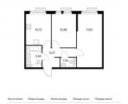 2-комнатная квартира площадью 51.27 кв.м, Складочная ул, 6к1 | цена 10 725 684 руб. | www.metrprice.ru