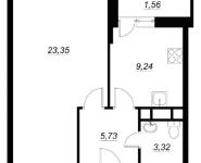1-комнатная квартира площадью 41.4 кв.м, проспект 40 лет Октября, 36 | цена 9 397 800 руб. | www.metrprice.ru