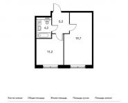 1-комнатная квартира площадью 40.3 кв.м, Боровское ш, 2Ак3 | цена 6 105 450 руб. | www.metrprice.ru