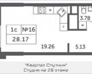 1-комнатная квартира площадью 28.17 кв.м, Мякининское шоссе, 4, корп.6 | цена 3 467 332 руб. | www.metrprice.ru