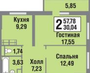 2-комнатная квартира площадью 58 кв.м,  | цена 6 932 000 руб. | www.metrprice.ru