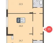 2-комнатная квартира площадью 85.3 кв.м, Сосинская улица, 6 | цена 15 721 000 руб. | www.metrprice.ru