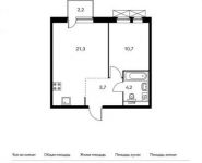 1-комнатная квартира площадью 42.1 кв.м,  | цена 5 489 840 руб. | www.metrprice.ru