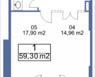 1-комнатная квартира площадью 59.3 кв.м, Кудрявцева, IV | цена 6 841 604 руб. | www.metrprice.ru