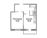 1-комнатная квартира площадью 43.4 кв.м,  | цена 2 624 832 руб. | www.metrprice.ru