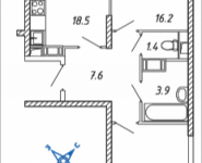 2-комнатная квартира площадью 64.5 кв.м, Дружбы, 3, корп.33 | цена 5 837 250 руб. | www.metrprice.ru