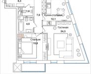 2-комнатная квартира площадью 73 кв.м, Шелепихинская набережная, влд 34, корп.3 | цена 25 616 600 руб. | www.metrprice.ru