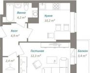 1-комнатная квартира площадью 35 кв.м, Вертолетная ул. | цена 3 400 000 руб. | www.metrprice.ru