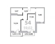 2-комнатная квартира площадью 62.42 кв.м,  | цена 7 609 678 руб. | www.metrprice.ru