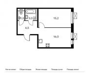 1-комнатная квартира площадью 42.2 кв.м,  | цена 4 941 620 руб. | www.metrprice.ru