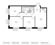 3-комнатная квартира площадью 67.7 кв.м,  | цена 7 995 370 руб. | www.metrprice.ru