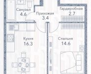 1-комнатная квартира площадью 41.6 кв.м, ул Новоалексеевская, д. 16 | цена 11 221 230 руб. | www.metrprice.ru