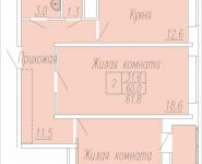 2-комнатная квартира площадью 61.8 кв.м, Институтская 2-я ул, корп.31 | цена 5 250 000 руб. | www.metrprice.ru