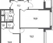 2-комнатная квартира площадью 64.2 кв.м, Полярная ул, 27к4 | цена 11 523 900 руб. | www.metrprice.ru