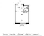 1-комнатная квартира площадью 27.4 кв.м, Боровское ш., 2 | цена 4 907 340 руб. | www.metrprice.ru