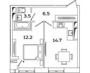1-комнатная квартира площадью 36.9 кв.м, Рязанский проспект, д.2Б | цена 6 538 347 руб. | www.metrprice.ru