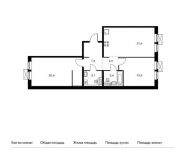 2-комнатная квартира площадью 72 кв.м, жилой комплекс Мякинино Парк, | цена 9 367 200 руб. | www.metrprice.ru