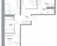 3-комнатная квартира площадью 74.08 кв.м, Новорязанское шоссе, 11, корп.11 | цена 5 012 252 руб. | www.metrprice.ru