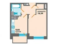 1-комнатная квартира площадью 37.8 кв.м, Пограничная ул. | цена 3 664 660 руб. | www.metrprice.ru
