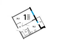 1-комнатная квартира площадью 41 кв.м, Нововатутинский пр-т | цена 4 317 201 руб. | www.metrprice.ru