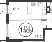 1-комнатная квартира площадью 49 кв.м, Народного Ополчения ул., 18 | цена 4 206 989 руб. | www.metrprice.ru