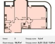 3-комнатная квартира площадью 106.9 кв.м, Можайское ш., 38 | цена 11 015 850 руб. | www.metrprice.ru