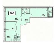 3-комнатная квартира площадью 78.3 кв.м, б-р Космонавтов, д. 8 | цена 7 468 611 руб. | www.metrprice.ru