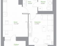 1-комнатная квартира площадью 37.08 кв.м, Володарское шоссе, 23 | цена 2 920 865 руб. | www.metrprice.ru