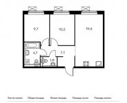 2-комнатная квартира площадью 53 кв.м, Ясеневая ул, 12к3 | цена 10 838 500 руб. | www.metrprice.ru