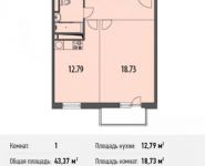 1-комнатная квартира площадью 43.4 кв.м, Белорусская ул., 10 | цена 4 029 941 руб. | www.metrprice.ru