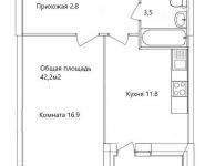 1-комнатная квартира площадью 43 кв.м,  | цена 5 500 000 руб. | www.metrprice.ru