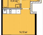 1-комнатная квартира площадью 22.49 кв.м, Октябрьская, к7 | цена 2 192 274 руб. | www.metrprice.ru