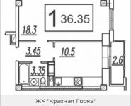 1-комнатная квартира площадью 36.3 кв.м, Садовая ул. | цена 2 064 144 руб. | www.metrprice.ru
