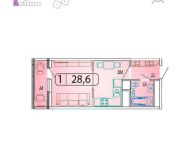 1-комнатная квартира площадью 28.6 кв.м,  | цена 2 631 200 руб. | www.metrprice.ru
