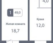 1-комнатная квартира площадью 53.2 кв.м,  | цена 3 555 000 руб. | www.metrprice.ru