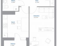 1-комнатная квартира площадью 36.18 кв.м, Новорязанское шоссе, 9, корп.9 | цена 2 968 460 руб. | www.metrprice.ru