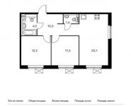 2-комнатная квартира площадью 59.7 кв.м,  | цена 8 077 410 руб. | www.metrprice.ru