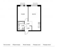 1-комнатная квартира площадью 41.2 кв.м,  | цена 6 072 880 руб. | www.metrprice.ru