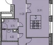 3-комнатная квартира площадью 82.4 кв.м, Архитектора Гинзбурга ул. | цена 14 028 430 руб. | www.metrprice.ru