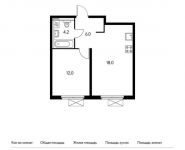 1-комнатная квартира площадью 40.3 кв.м, Поляны ул, 5Ак2 | цена 6 939 660 руб. | www.metrprice.ru