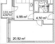 1-комнатная квартира площадью 40.99 кв.м, Лазоревый пр., 3 | цена 9 483 856 руб. | www.metrprice.ru