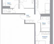 3-комнатная квартира площадью 75.07 кв.м, Новорязанское шоссе, 9, корп.9 | цена 5 338 227 руб. | www.metrprice.ru