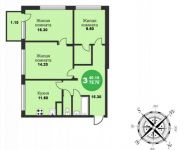 3-комнатная квартира площадью 75.7 кв.м, жилой комплекс Фрайдей Вилледж, с3 | цена 4 617 700 руб. | www.metrprice.ru
