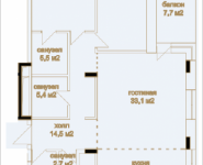 3-комнатная квартира площадью 122.2 кв.м, Согласия, 13 | цена 45 214 000 руб. | www.metrprice.ru