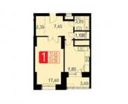 1-комнатная квартира площадью 44 кв.м, Михневская ул, 8 | цена 6 320 600 руб. | www.metrprice.ru